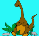 Dibujo Diplodocus sentado pintado por chicharita
