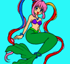 Dibujo Sirena con perlas pintado por yulisa09