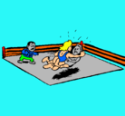 Dibujo Lucha en el ring pintado por leoizjhuyli