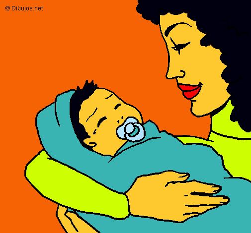 Dibujo Madre con su bebe II pintado por Nueva13