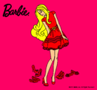 Dibujo Barbie y su colección de zapatos pintado por ylenia