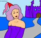 Dibujo Princesa y castillo pintado por ioseline