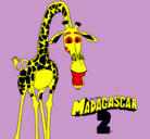 Dibujo Madagascar 2 Melman pintado por madagascar 