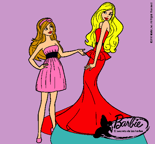 Dibujo Barbie estrena vestido pintado por adrrea