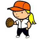Dibujo Jugadora de béisbol pintado por pelotera