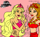 Dibujo Barbie se despiede de la reina sirena pintado por 9876