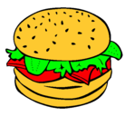 Dibujo Hamburguesa completa pintado por hfghfghh