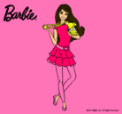 Dibujo Barbie y su mascota pintado por noria 