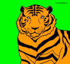 Dibujo Tigre pintado por tintin