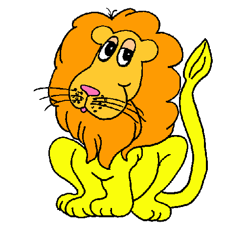 Dibujo León pintado por lauh