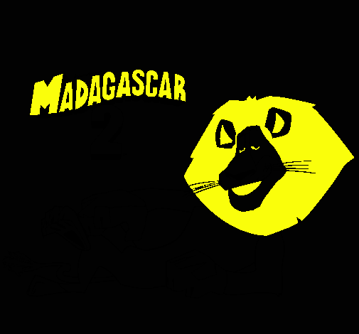 Dibujo Madagascar 2 Alex pintado por charito