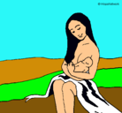 Dibujo Madre con su bebe pintado por nuherver99