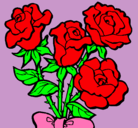 Dibujo Ramo de rosas pintado por tintin