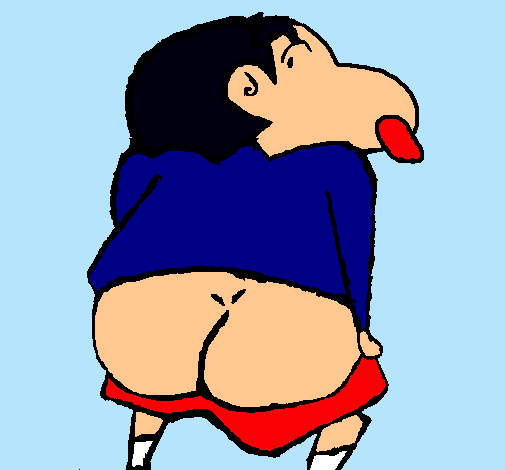 Dibujo Shin Chan pintado por Eka-Katy