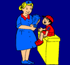 Dibujo Enfermera y niño pintado por noria 
