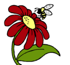 Dibujo Margarita con abeja pintado por gloriaseve