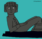 Dibujo Estatua Chac Mool pintado por Pantaraya