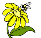 Dibujo Margarita con abeja pintado por gloriaseve