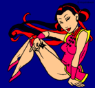 Dibujo Princesa ninja pintado por lisset
