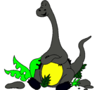 Dibujo Diplodocus sentado pintado por jhojan