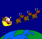 Dibujo Papa Noel repartiendo regalos 3 pintado por jumar
