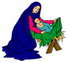 Dibujo Nacimiento del niño Jesús pintado por JENY