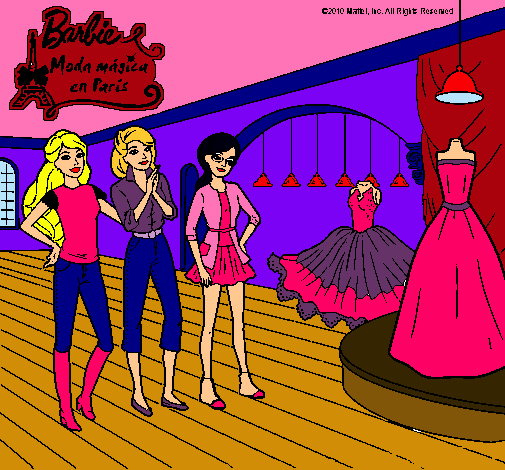 Dibujo Barbie mirando vestidos pintado por Sariita
