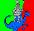 Dibujo Caballero San Jorge y el dragon pintado por emicaqui