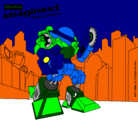 Dibujo Imaginext 4 pintado por Robotero