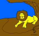 Dibujo Rey león pintado por emicaqui