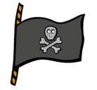Dibujo Bandera pirata pintado por sancho