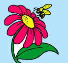 Dibujo Margarita con abeja pintado por fror