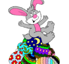 Dibujo Conejo de Pascua pintado por quico
