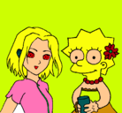 Dibujo Sakura y Lisa pintado por DESCHI