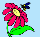Dibujo Margarita con abeja pintado por MAYDALIN