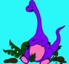Dibujo Diplodocus sentado pintado por sandyA