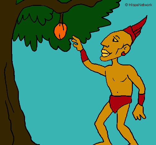 Maya en un árbol frutal