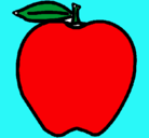 Dibujo manzana pintado por 6-abril-2011