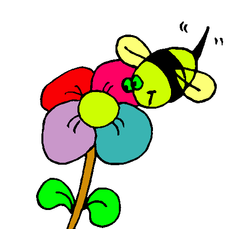 Abeja y flor