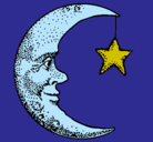 Dibujo Luna y estrella pintado por jumar