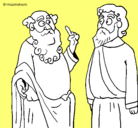 Dibujo Sócrates y Platón pintado por Plutarco