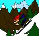 Dibujo Esquiador pintado por yyyaaaeeelll