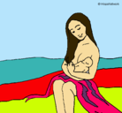 Dibujo Madre con su bebe pintado por lolaarantza