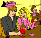 Dibujo Barbie y su amigo en la heladería pintado por adrrea