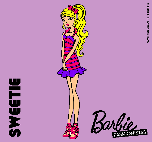 Dibujo Barbie Fashionista 6 pintado por lory