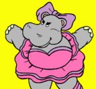 Dibujo Hipopótama con lazo pintado por ali10