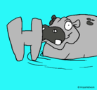 Dibujo Hipopótamo pintado por  NATIWAPPA