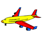 Dibujo Avión de pasajeros pintado por AEROPUERTO