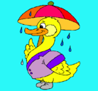 Dibujo Pato bajo la lluvia pintado por daphn3