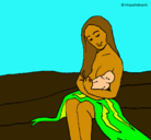 Dibujo Madre con su bebe pintado por anabel100